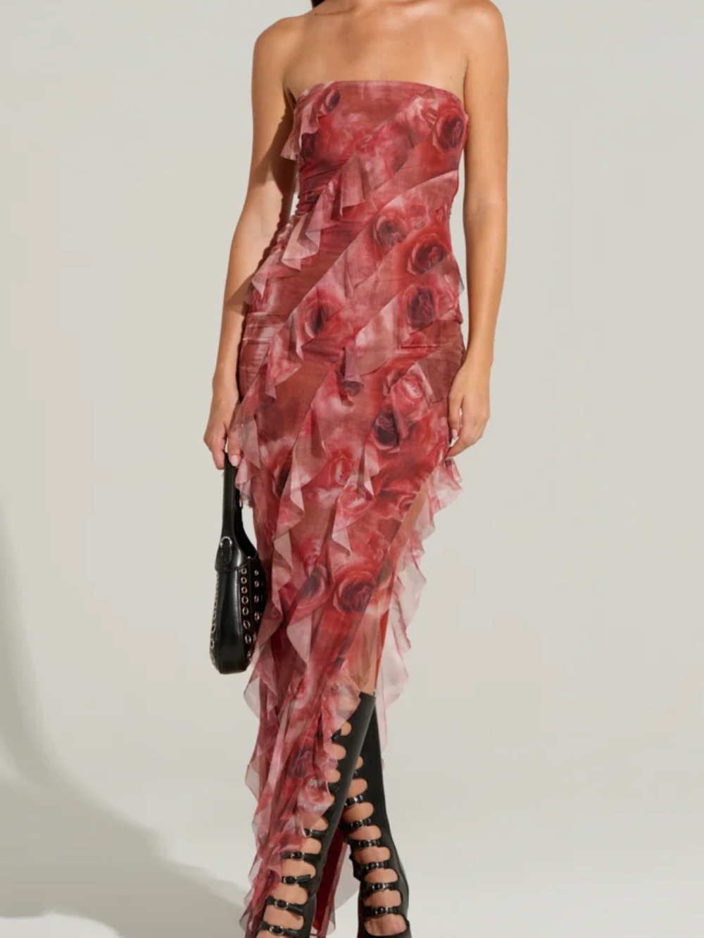 AKIRA - JUST A DREAM FLORAL MESH MAXI DRESS